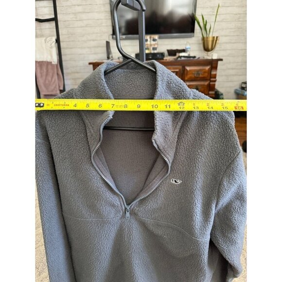Vineyard Vines Grey Fuzzy Classic 1/4 Zip Condor Pullover Jacket Mens Size Small - Picture 3 of 5